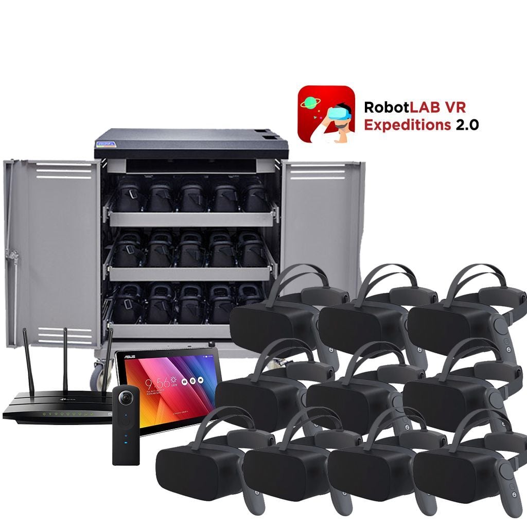 Virtual Reality Kit for classroom with Charging Cart Advanced Pack