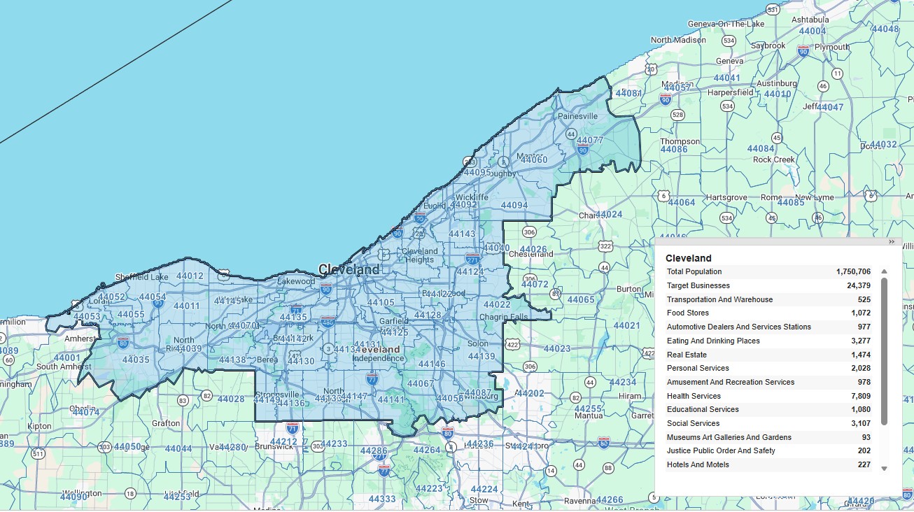 Cleveland protected territory map