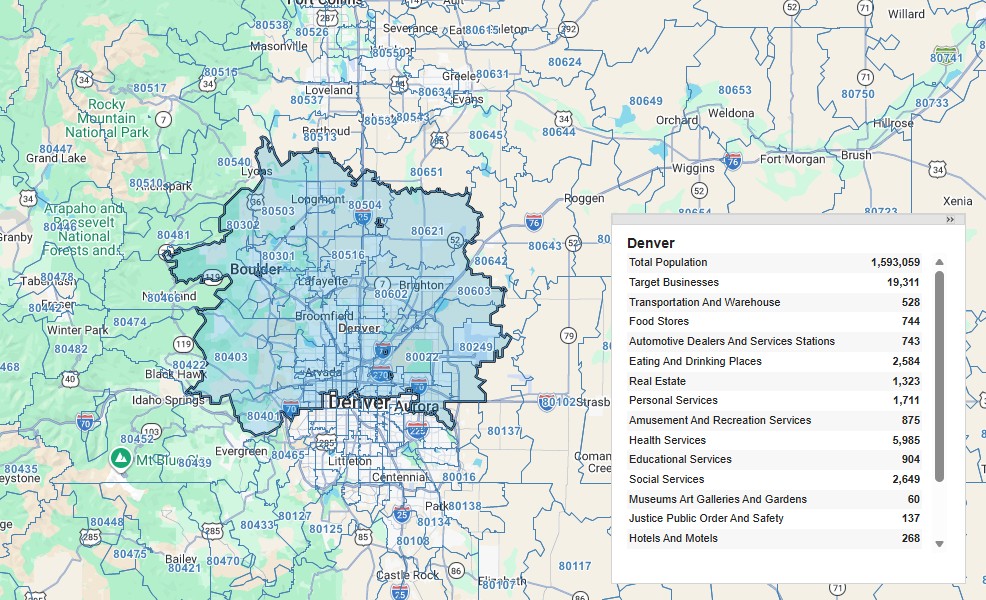 Denver protected territory map