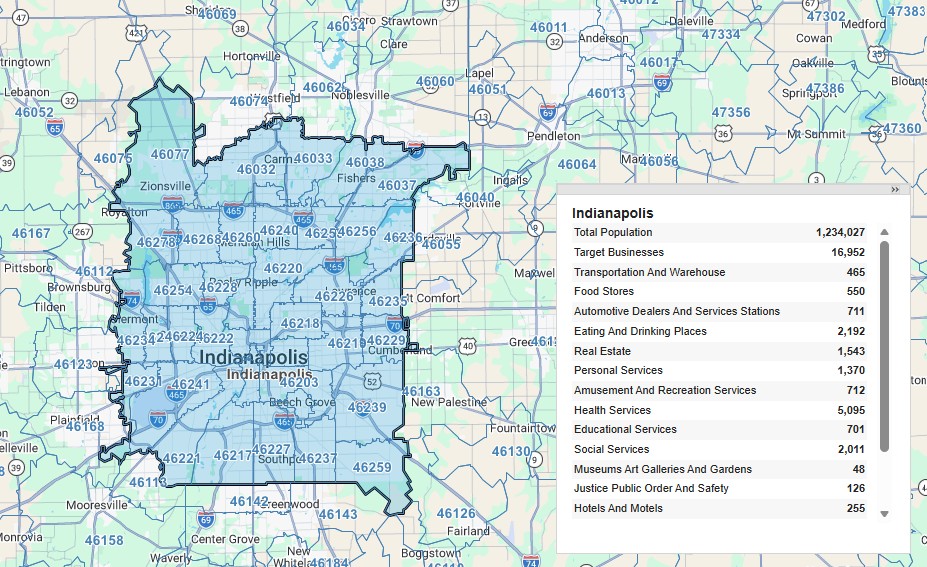 Indianapolis protected territory map