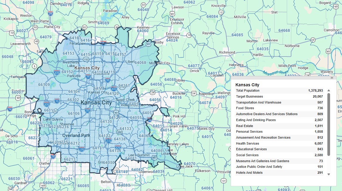 Kansas City protected territory map