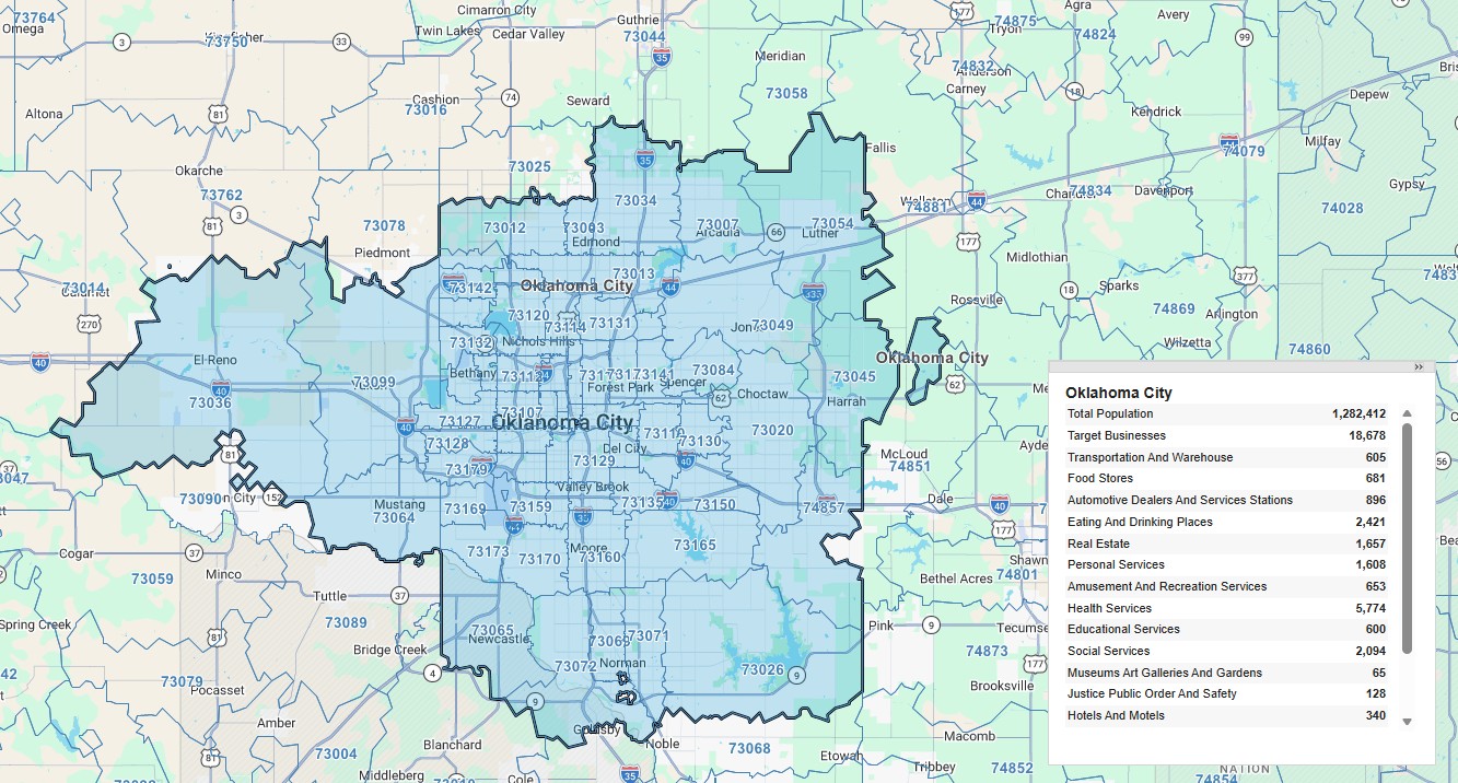 Oklahoma City protected territory map